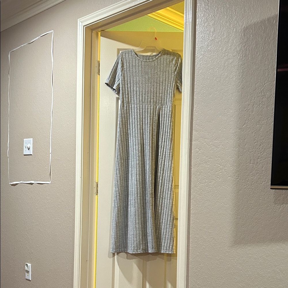 Gray Ribbed Women's Dress